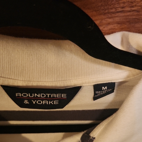 Roundtree & Yorke White Polo with Dark Stripes - Picture 2 of 5